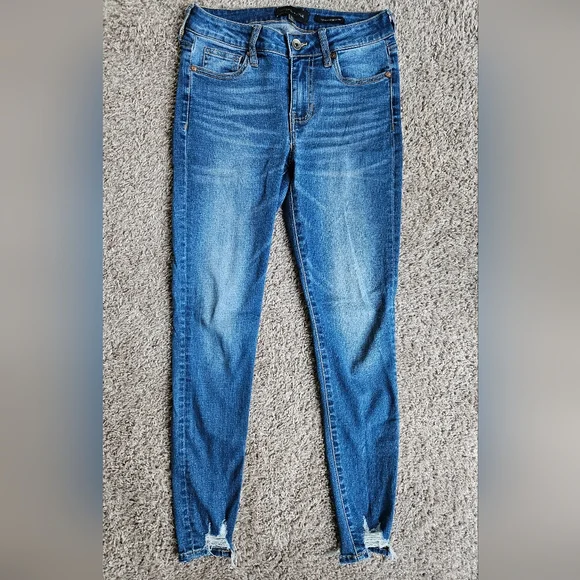 Kendall+Kylie Ultra Babe Skinny Blue Jeans, Distressed ankle, Size 25 - Picture 1 of 3